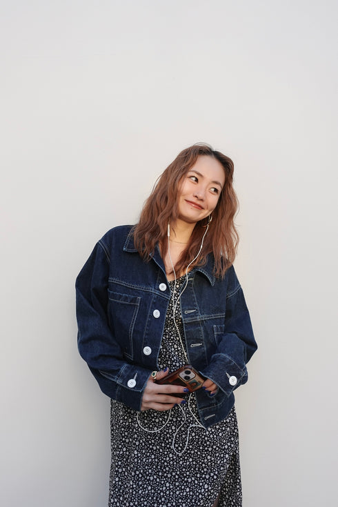 ホワイトボタンデニムJK